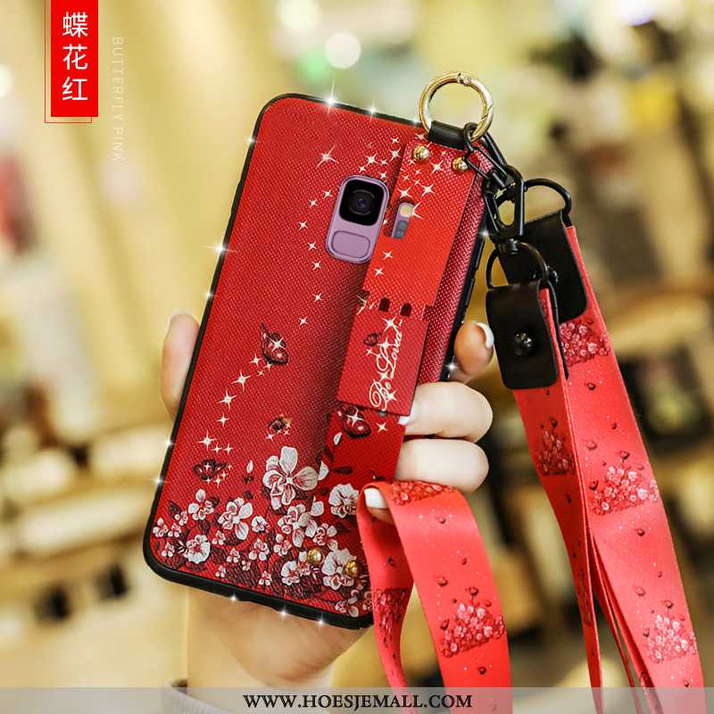 Hoes Samsung Galaxy S9 Zacht Siliconen Ster Ondersteuning Anti-fall Hoesje Roze