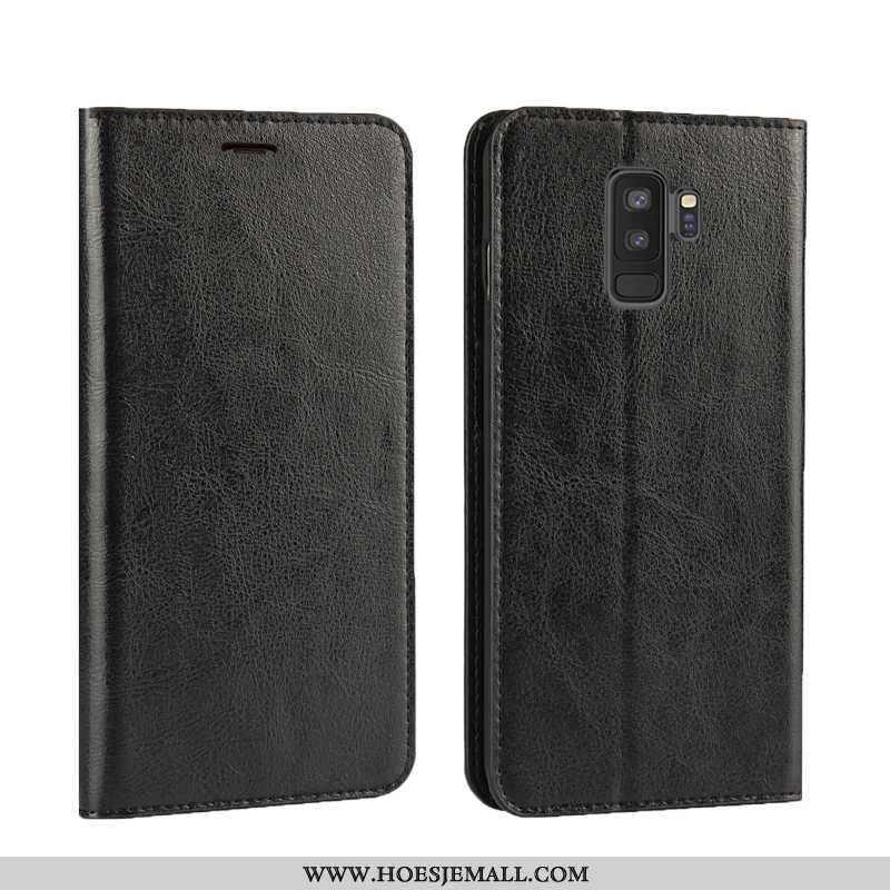 Hoesje Samsung Galaxy S9+ Bescherming Leren Clamshell Echt Leer Mobiele Telefoon Kwaliteit Bedrijf D