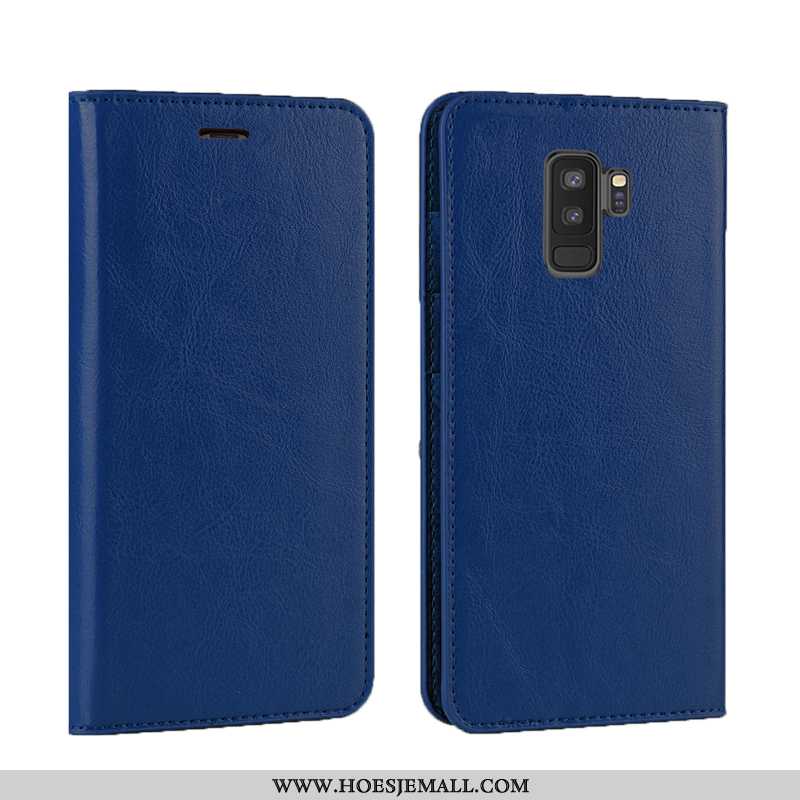 Hoesje Samsung Galaxy S9+ Bescherming Leren Clamshell Echt Leer Mobiele Telefoon Kwaliteit Bedrijf D