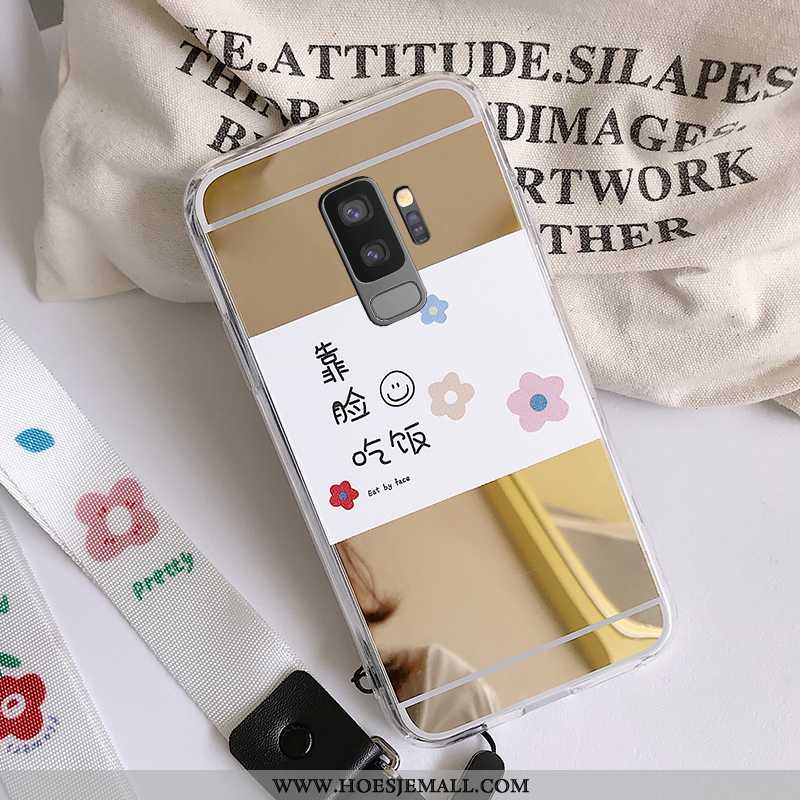 Hoesje Samsung Galaxy S9+ Scheppend Zacht Hanger Hoes Persoonlijk Bloemen Mobiele Telefoon Gouden