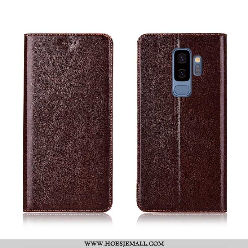 Hoes Samsung Galaxy S9+ Patroon Zacht Siliconen Clamshell Leren Hoesje Bescherming Anti-fall Khaki