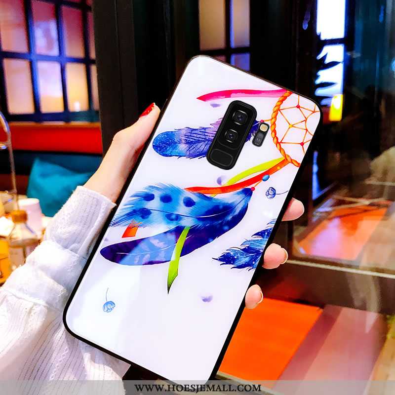 Hoes Samsung Galaxy S9+ Bescherming Glas Zacht Dun Veer Lovers Hoesje Geel