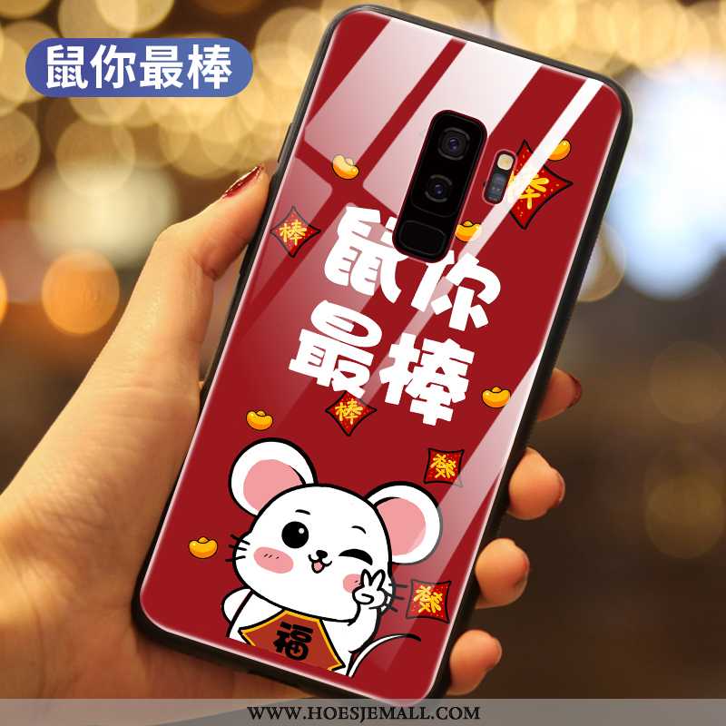 Hoesje Samsung Galaxy S9+ Siliconen Bescherming Scheppend Rat Anti-fall Dun Rood