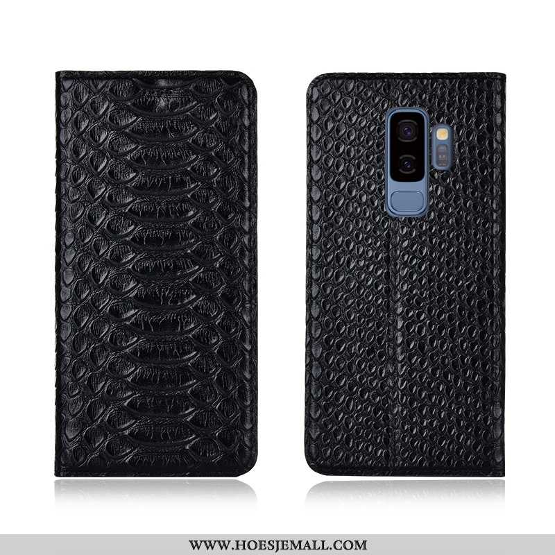 Hoesje Samsung Galaxy S9+ Patroon Zacht Ster Mobiele Telefoon Zwart Leren Nieuw Zwarte