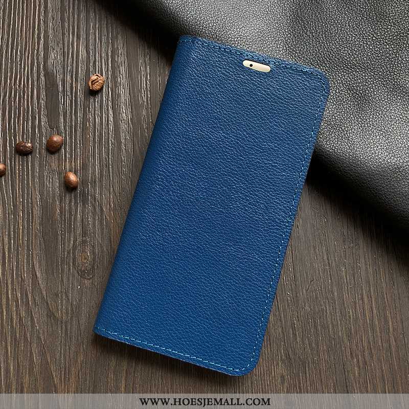 Hoesje Samsung Galaxy S9+ Leren Echt Leer Mobiele Telefoon Ster Hoes All Inclusive Blauw Blauwe