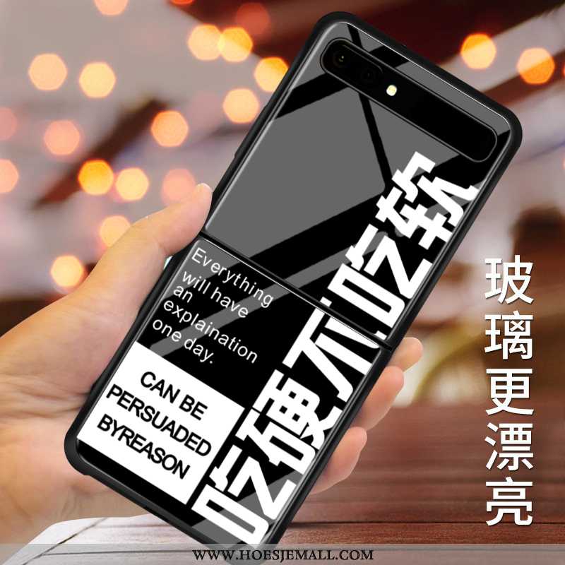 Hoesje Samsung Z Flip Glas Bescherming Vouw Hoes Ster Anti-fall Mobiele Telefoon Zwarte