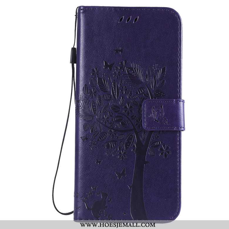 Hoesje Sony Xperia 1 Ii Bescherming Leren Clamshell Anti-fall Zacht Siliconen Purper