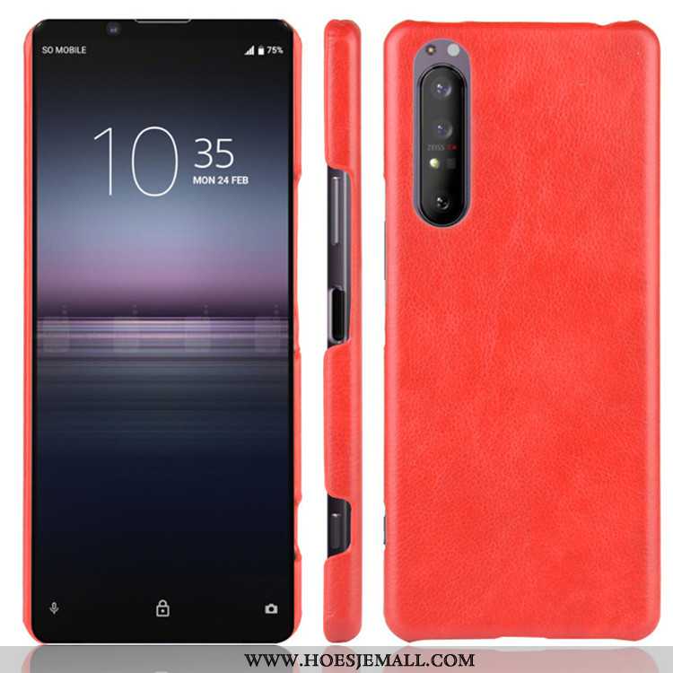 Hoes Sony Xperia 1 Ii Patroon Trend Hard Soort Aziatische Vrucht Leer Rood Mobiele Telefoon