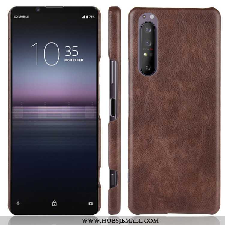 Hoes Sony Xperia 1 Ii Patroon Trend Hard Soort Aziatische Vrucht Leer Rood Mobiele Telefoon