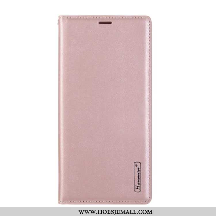 Hoes Sony Xperia 1 Ii Leren Hoesje Echt Leer Kaart Folio Roze Mobiele Telefoon