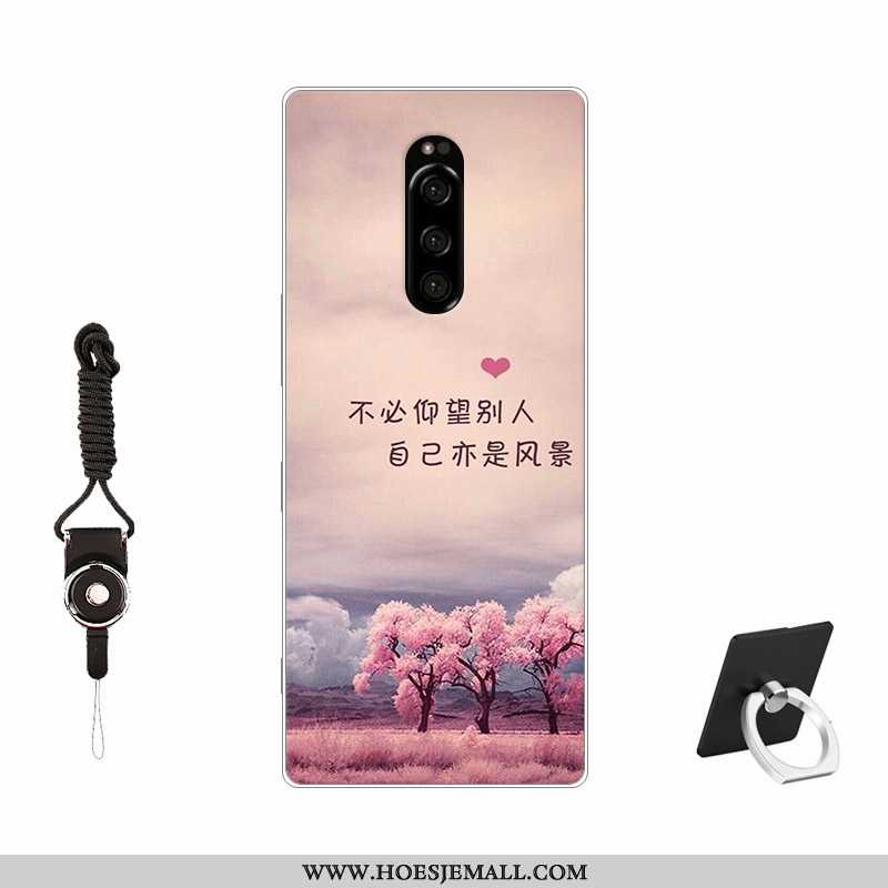 Hoes Sony Xperia 1 Persoonlijk Trend All Inclusive Hoesje Pas Zacht Anti-fall Roze