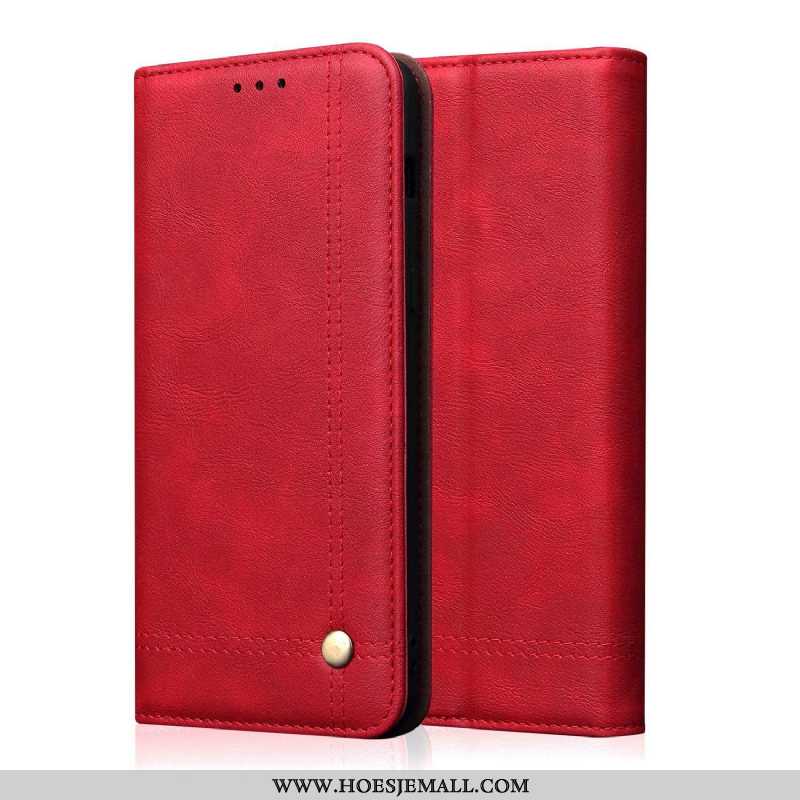 Hoesje Sony Xperia 1 Portemonnee Patroon Bescherming Leren Vintage Mobiele Telefoon Bruin