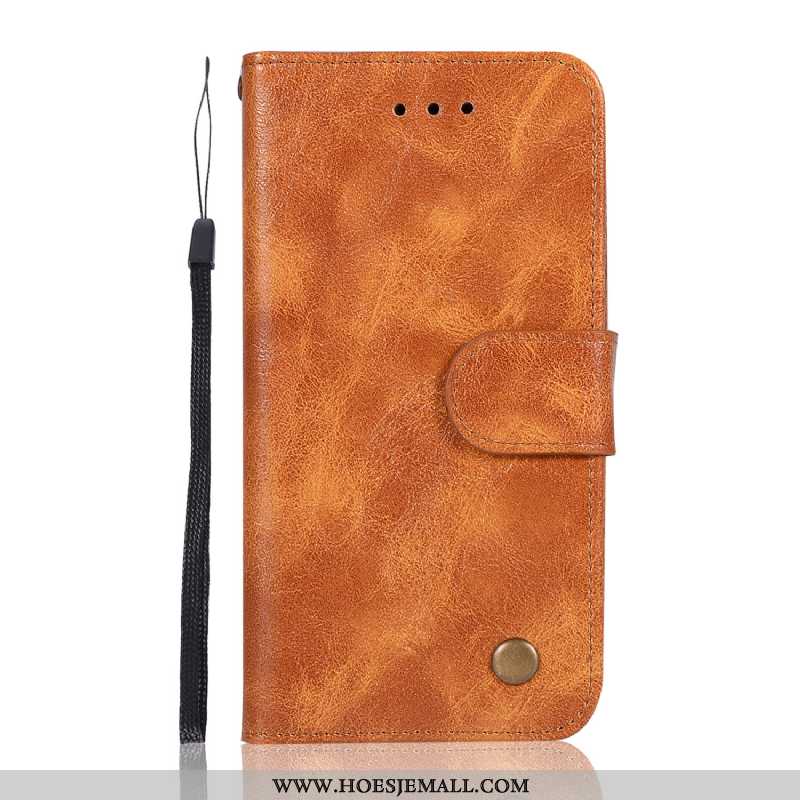 Hoes Sony Xperia 1 Portemonnee Patroon Leren Hoesje Kaart Grijs Vintage Mobiele Telefoon