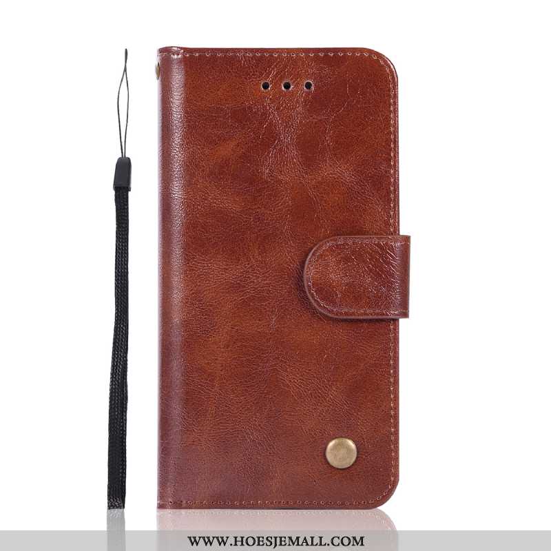 Hoes Sony Xperia 1 Portemonnee Patroon Leren Hoesje Kaart Grijs Vintage Mobiele Telefoon