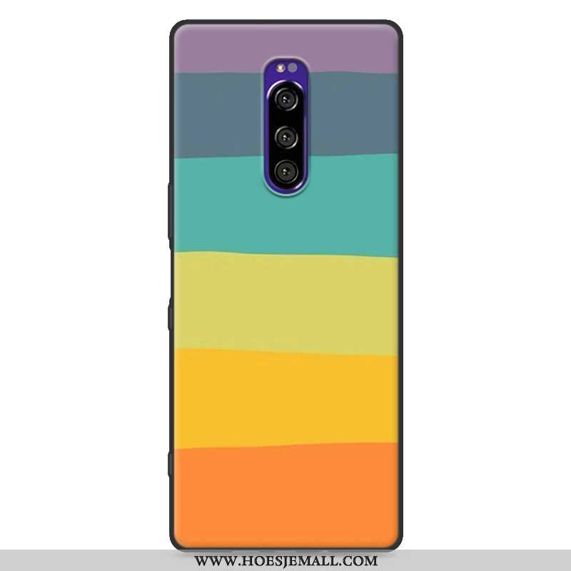 Hoes Sony Xperia 1 Siliconen Bescherming Hoesje Wit Nieuw Anti-fall Mobiele Telefoon Witte