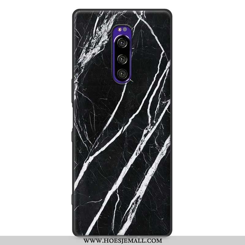 Hoesje Sony Xperia 1 Bescherming Patroon Mobiele Telefoon Wit Zacht Siliconen Witte