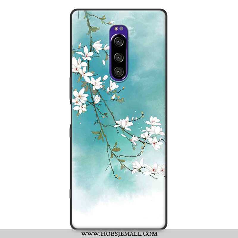 Hoes Sony Xperia 1 Zacht Siliconen Scheppend Hoesje Mobiele Telefoon Wind Roze