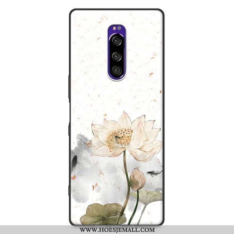 Hoes Sony Xperia 1 Zacht Siliconen Scheppend Hoesje Mobiele Telefoon Wind Roze