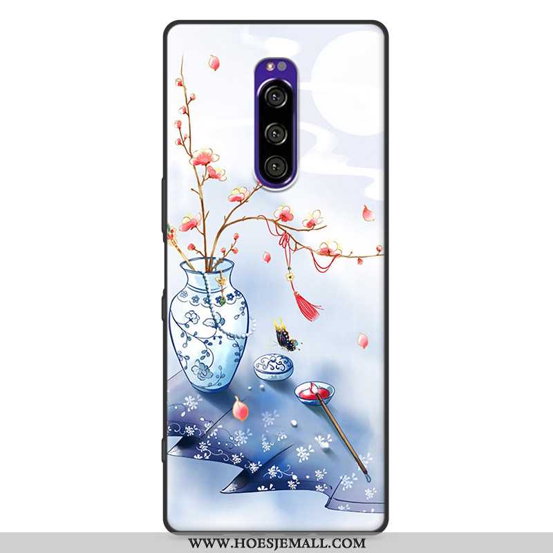 Hoes Sony Xperia 1 Zacht Siliconen Scheppend Hoesje Mobiele Telefoon Wind Roze