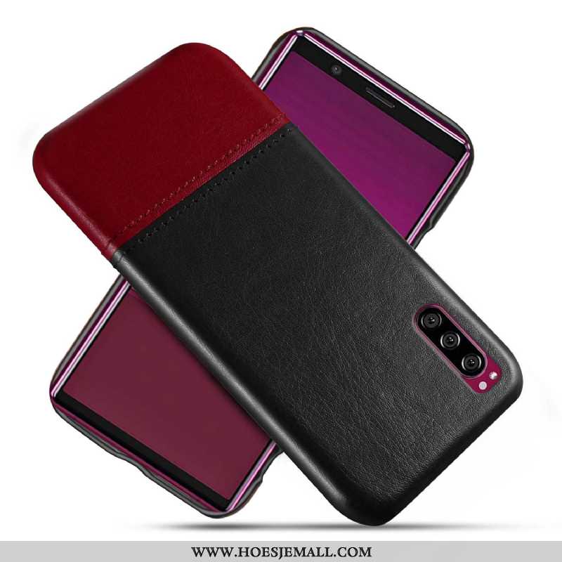 Hoesje Sony Xperia 10 Ii Leer Bescherming Mobiele Telefoon Hoes Rood Hard