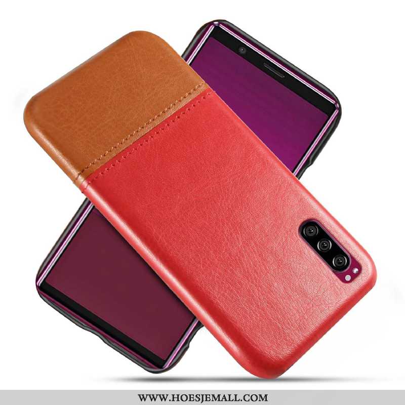 Hoesje Sony Xperia 10 Ii Leer Bescherming Mobiele Telefoon Hoes Rood Hard