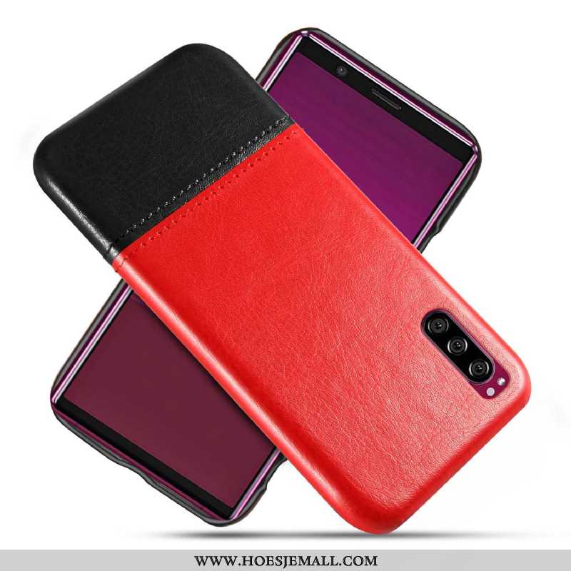 Hoesje Sony Xperia 10 Ii Leer Bescherming Mobiele Telefoon Hoes Rood Hard