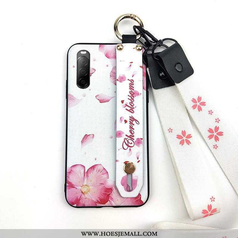 Hoes Sony Xperia 10 Ii Bescherming Hanger Zacht Mini Ondersteuning Mobiele Telefoon Wit Witte