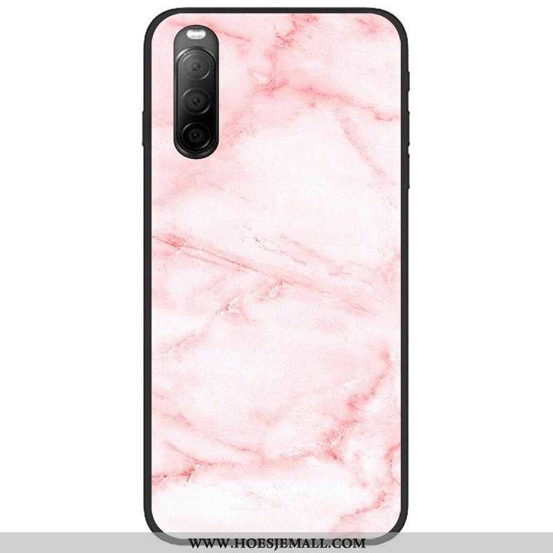 Hoesje Sony Xperia 10 Ii Zacht Schrobben Spotprent Doek Trend Hoes Roze