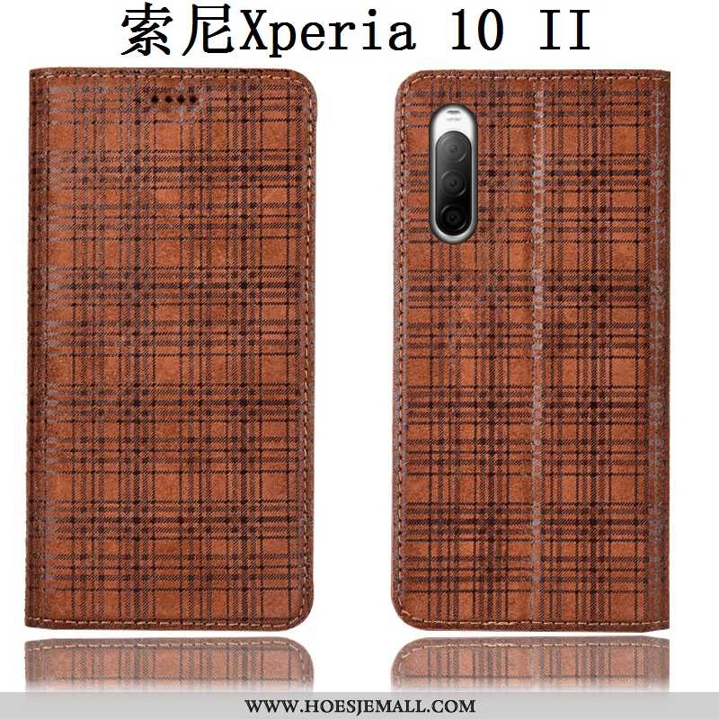 Hoes Sony Xperia 10 Ii Bescherming Leren Hoesje Anti-fall Grijs Fluweel Folio