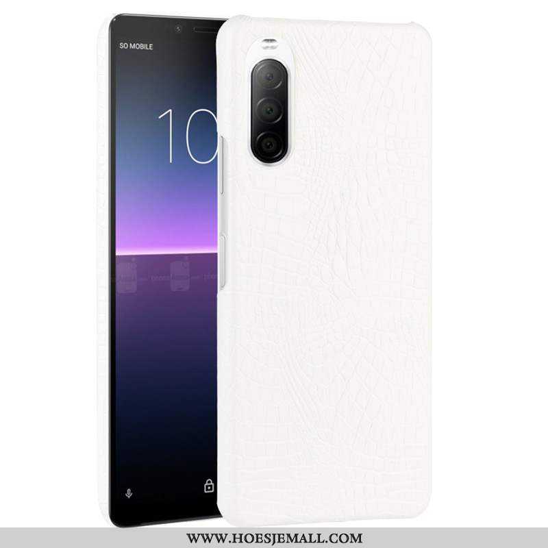 Hoesje Sony Xperia 10 Ii Bescherming Leer Hoes Hard Mobiele Telefoon Zwart Zwarte