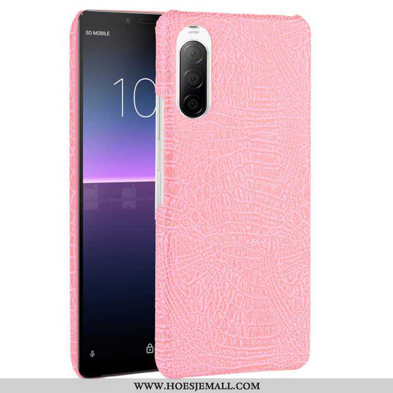 Hoesje Sony Xperia 10 Ii Bescherming Leer Hoes Hard Mobiele Telefoon Zwart Zwarte