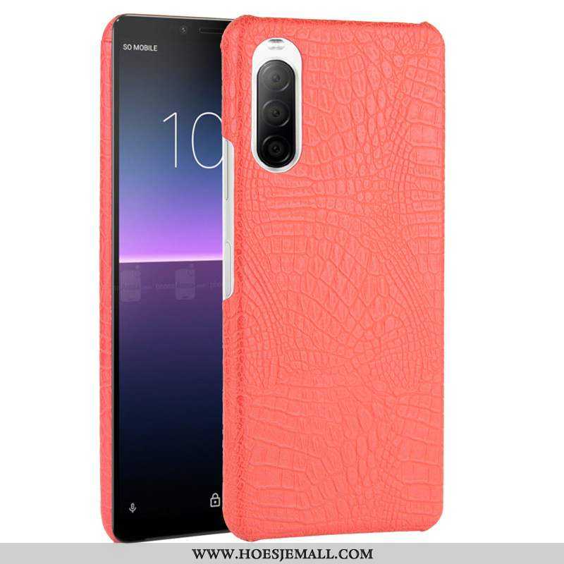 Hoesje Sony Xperia 10 Ii Bescherming Leer Hoes Hard Mobiele Telefoon Zwart Zwarte