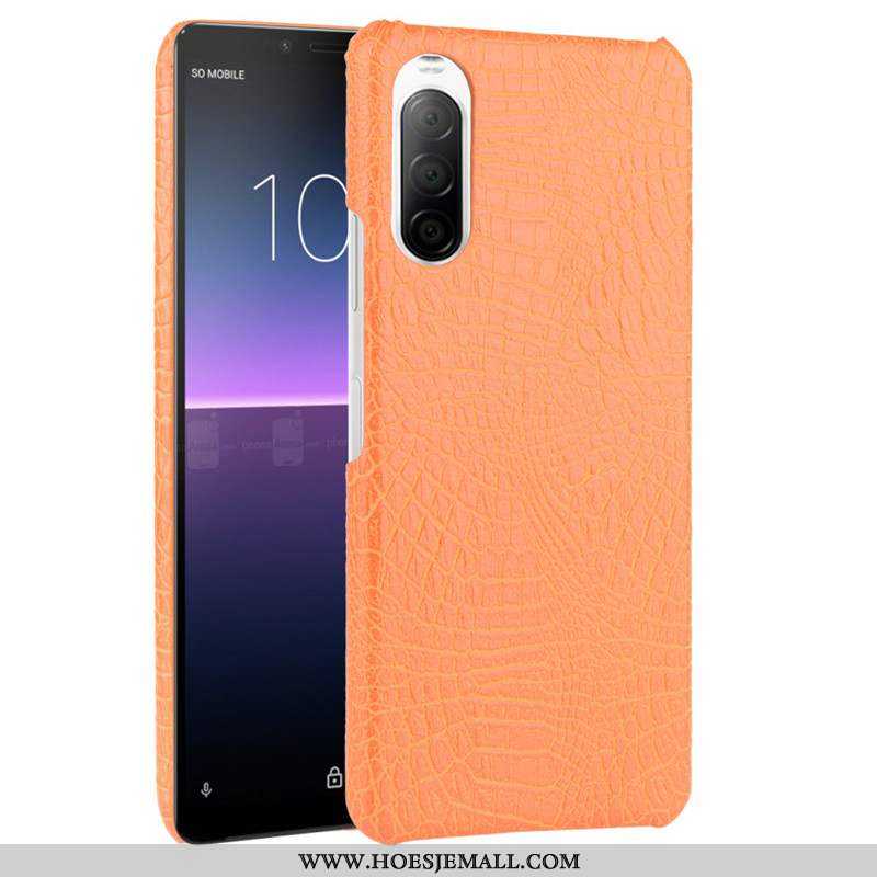 Hoesje Sony Xperia 10 Ii Bescherming Leer Hoes Hard Mobiele Telefoon Zwart Zwarte