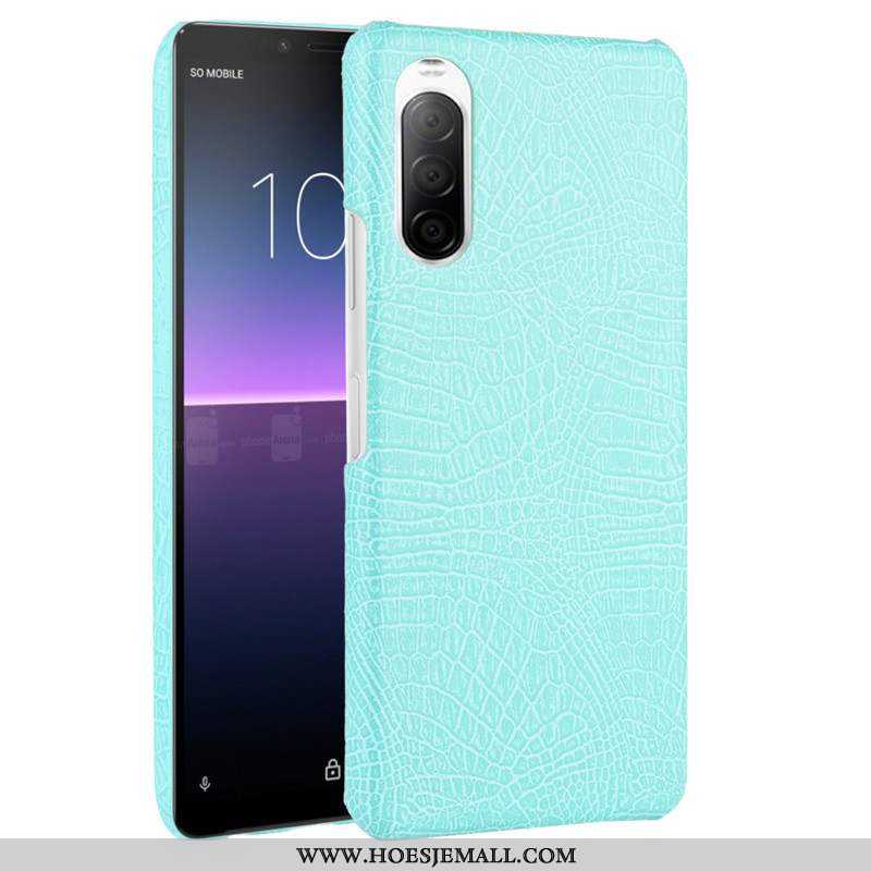 Hoesje Sony Xperia 10 Ii Bescherming Leer Hoes Hard Mobiele Telefoon Zwart Zwarte