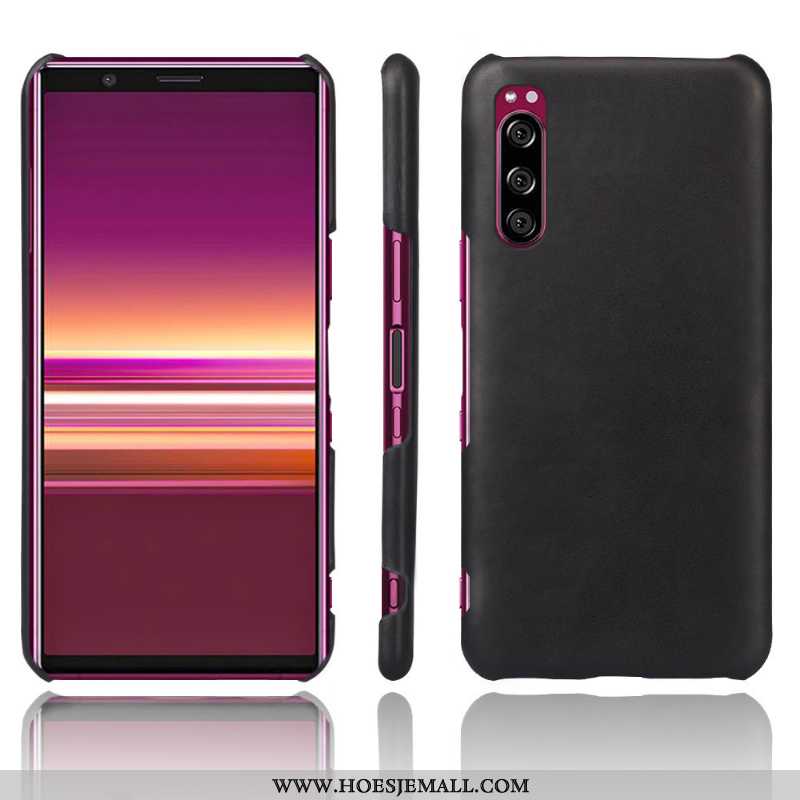 Hoes Sony Xperia 10 Ii Bescherming Leer Mobiele Telefoon Donkerblauw Hoesje Kwaliteit Donkerblauwe