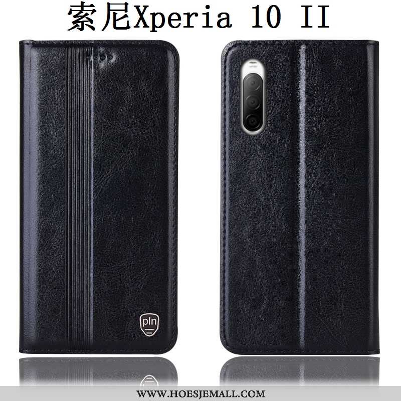 Hoes Sony Xperia 10 Ii Leren Hoesje Bescherming Anti-fall Folio Mobiele Telefoon Bruin