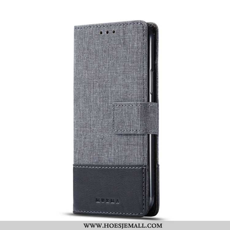 Hoesje Sony Xperia 10 Plus Leren Patroon Kaart Bescherming Mobiele Telefoon Grijs