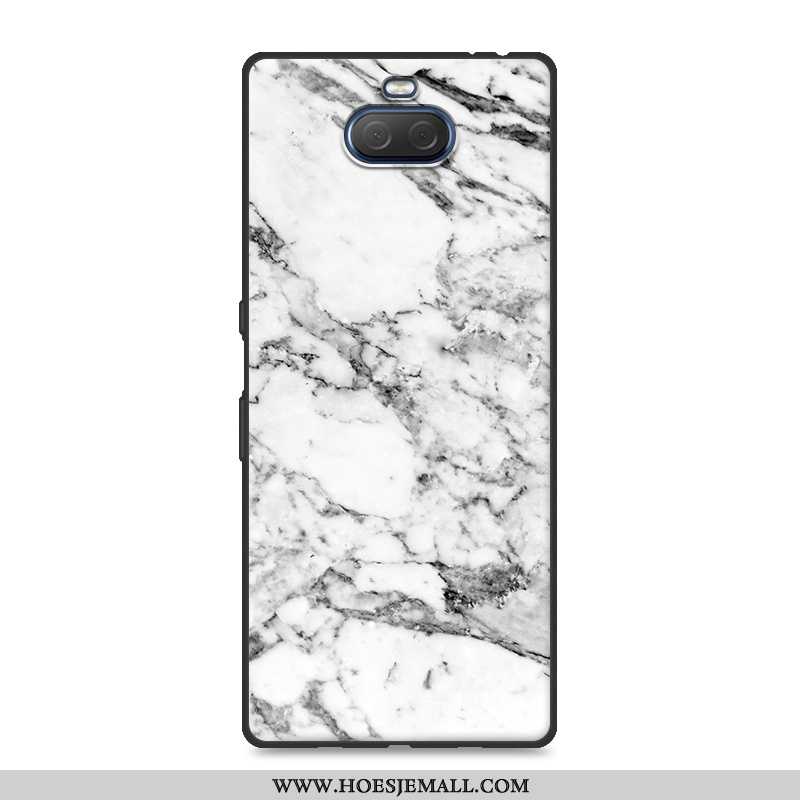 Hoes Sony Xperia 10 Plus Hout Siliconen Nieuw Bescherming Anti-fall Hoesje Mobiele Telefoon Witte