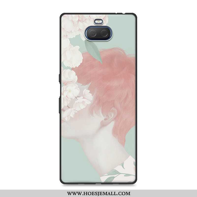 Hoesje Sony Xperia 10 Plus Zacht Siliconen Net Red Scheppend Mobiele Telefoon Bescherming Rood