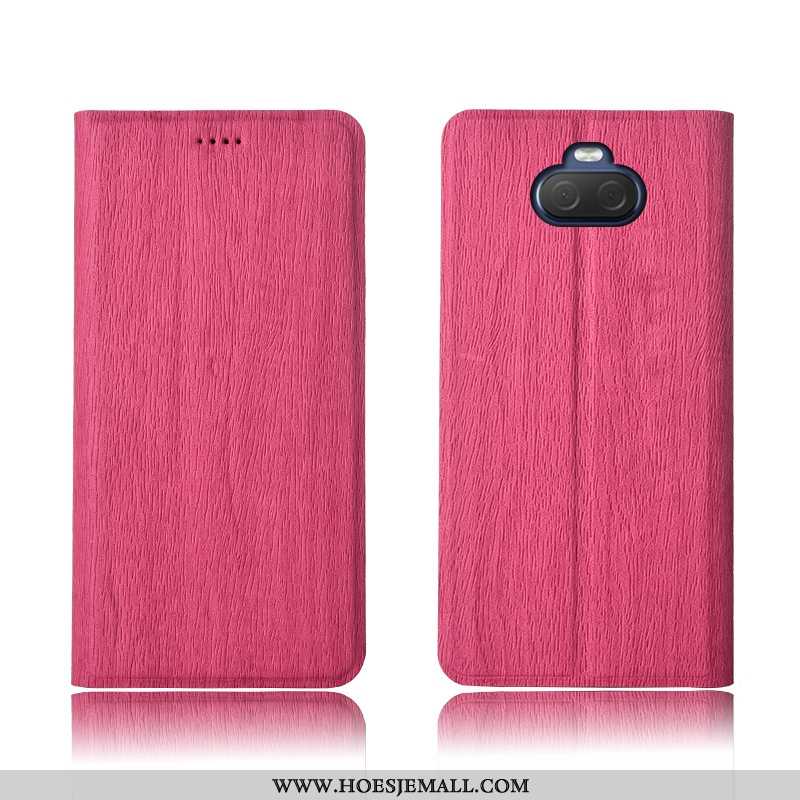 Hoes Sony Xperia 10 Zacht Siliconen Nieuw Patroon Mobiele Telefoon Leren Hoesje Roze