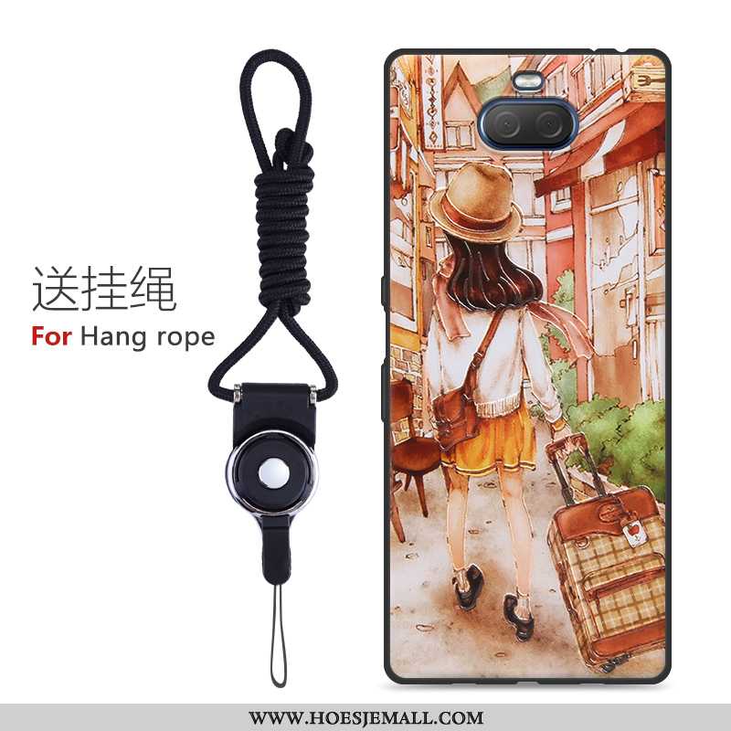 Hoes Sony Xperia 10 Vintage Zacht Persoonlijk Anti-fall Bescherming Voelen Hoesje Witte