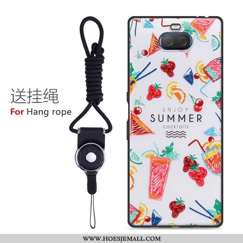 Hoes Sony Xperia 10 Vintage Zacht Persoonlijk Anti-fall Bescherming Voelen Hoesje Witte