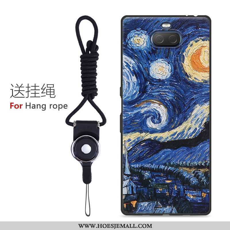 Hoes Sony Xperia 10 Vintage Zacht Persoonlijk Anti-fall Bescherming Voelen Hoesje Witte