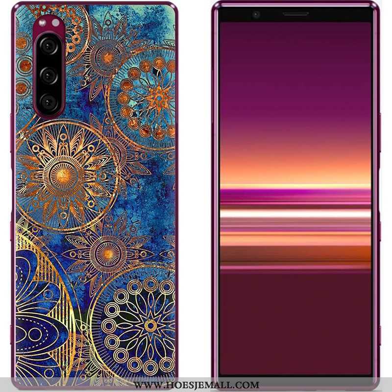 Hoes Sony Xperia 5 Spotprent Zacht Doek Hoesje Hete Verkoop Geschilderd Blauwe