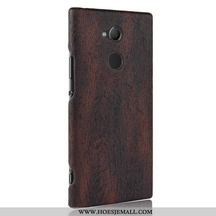 Hoesje Sony Xperia L2 Patroon Hout Kwaliteit Hard Mobiele Telefoon Bescherming Slijtvast Bruine