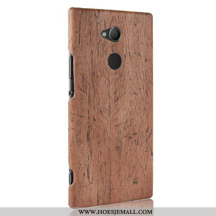 Hoesje Sony Xperia L2 Patroon Hout Kwaliteit Hard Mobiele Telefoon Bescherming Slijtvast Bruine