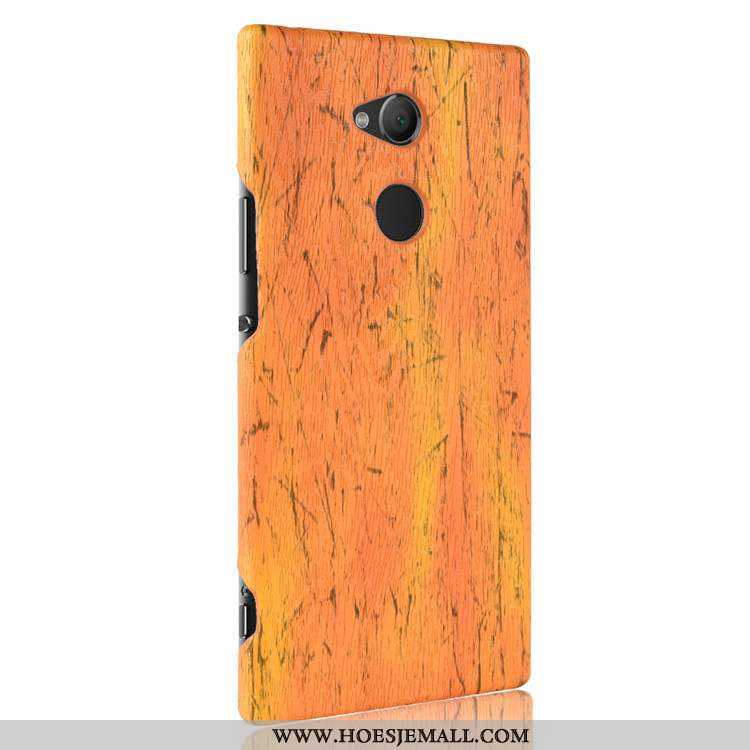 Hoesje Sony Xperia L2 Patroon Hout Kwaliteit Hard Mobiele Telefoon Bescherming Slijtvast Bruine