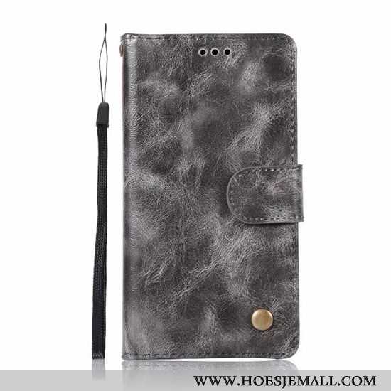 Hoesje Sony Xperia Xa Ultra Bescherming Leren Anti-fall Folio Hoes Grijs