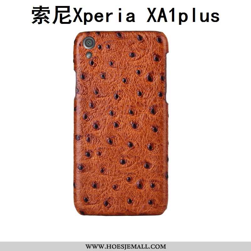 Hoesje Sony Xperia Xa1 Plus Bescherming Luxe Vogel Anti-fall Hoes Mobiele Telefoon Achterklep Bruin
