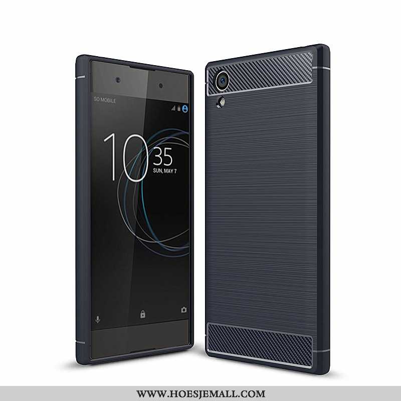 Hoesje Sony Xperia Xa1 Plus Trend Zacht Hoes Eenvoudige Mode Fiber Zwarte